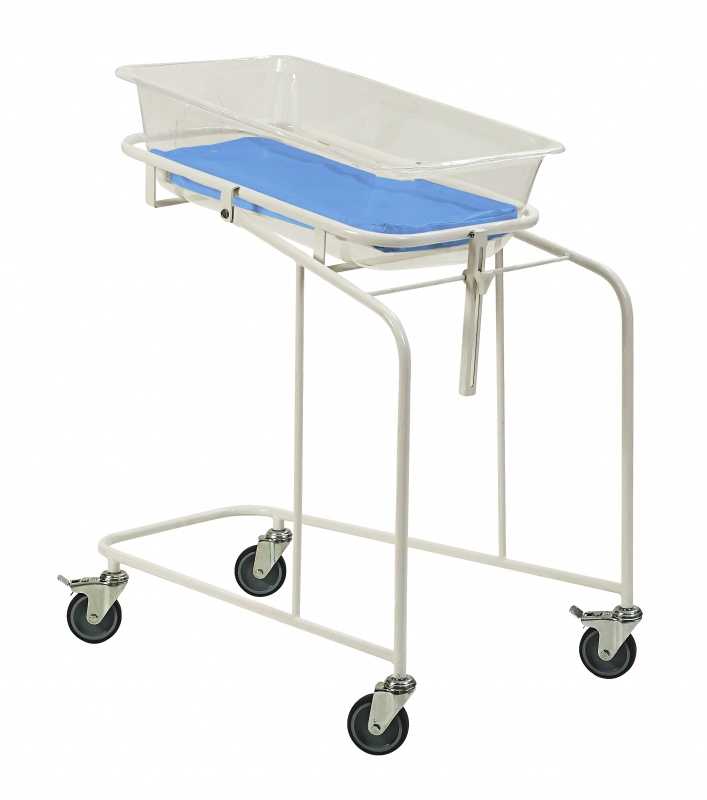 Кровать-тележка для новорожденных КТН-01-МСК с пластиковым кувезом, с подвижным ложем, в комплекте с матрацем (код МСК-130)